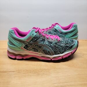 Asics Womens Gel Kayano 22 T5A6N Arctic Black Running Shoes Lace Up Size 10